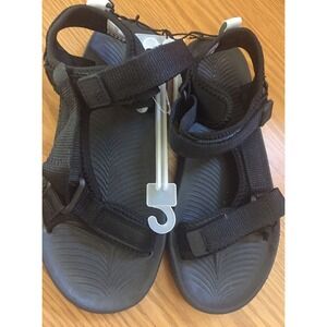 Ladies Size 7 Sandal Black Adjustable Ankle Strap And Foot Strap Outdoors Hiking